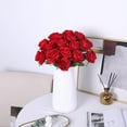 thumbnail image 6 of 10 PCS Artificial Roses Flowers, Realistic Blossom Roses, Real Touch Silk Rose, Single Fake Flower Long Stem Bouquets for Home Wedding Party Decor(Red), 6 of 6