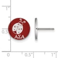 thumbnail image 2 of Solid 925 Sterling Silver Alpha Sigma Alpha Enameled Post Earrings (12mm x 12mm), 2 of 2