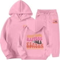 thumbnail image 2 of SGMVNU Boys 2 Piece Outfits Girls Sweatsuit Set Graphic Print Long Sleeve Hoodie and Sweatpants Fall Winter Clothes, Size 10-11 Years, Pink, 2 of 4