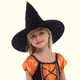 thumbnail image 4 of Sombrero de bruja creativo, genial y atractivo para niña, gorra con visera negra, sombrero de bruja, decoración de fiesta para Halloween, 4 of 7