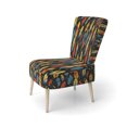 thumbnail image 3 of Designart "Tribal Feather Tapestry" Chaise d'Appoint Rembourrée à Plumes Rouges - Fauteuil Moderne pour Chambre, 3 of 7