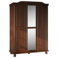 thumbnail image 3 of 100% Solid Wood Kyle 3-Door Wardrobe with Mirrored Door, 3 of 6