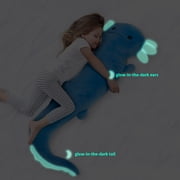 48 inch Giant Axolotl Plush Huge Stuffed Animal, Big Blue Axolotl Glow in The Dark Fluorescent Plushies, Jumbo Salamander Body Pillow Gifts for Kids Adults, Birthday
