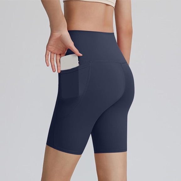 Ytndtr Biker Shorts for Women Tummy Control High Waist Workout Athletic Yoga Compression Long Shorts