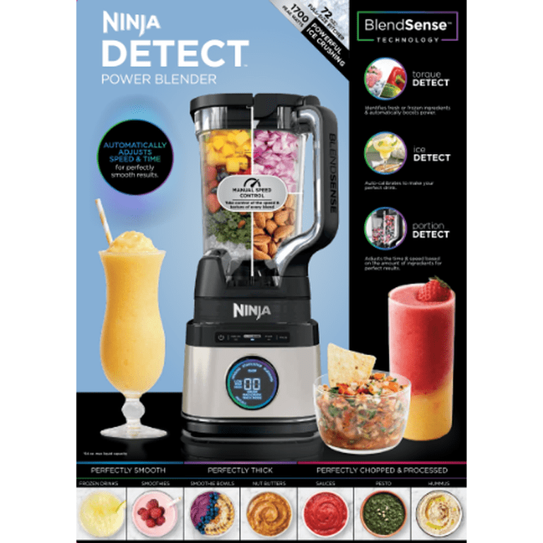 Ninja Detect Power Blender, Crush, Chop, BlendSense Technology, 3
