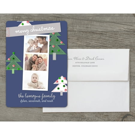 Holiday Memories - Deluxe 5x7 Personalized Holiday Christmas Card