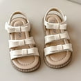 thumbnail image 6 of HAOTAGS Girls Summer Sandals, Hook & Loop Adjustable Open Toe Sandals for Beach White 3.5 T, 6 of 8