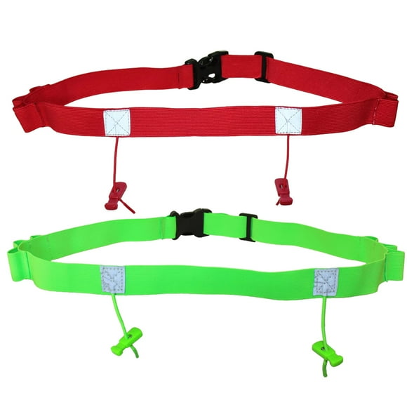 2 Pieces Race Number Belt with 6 Gel Loops for Running Cycling Triathlon Marathon