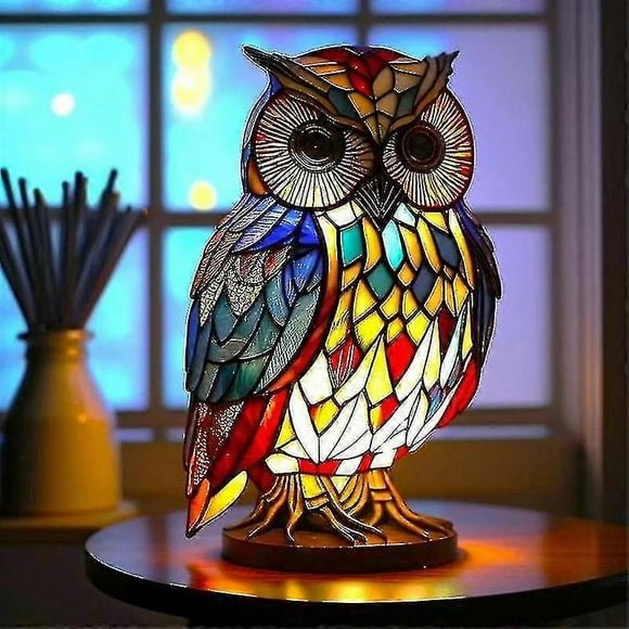 Elephant Animal Lamp Colourful Resin Lamp For Tiffany Lamp Table Lamp( Owls)