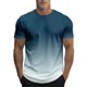 thumbnail image 1 of Tops para hombre, blusas y camisas de manga corta con cuello redondo para hombre, blusa informal de verano para hombre, blusa de manga corta con degradado y cuello redondo, blusa de poliéster para hom, 1 of 4
