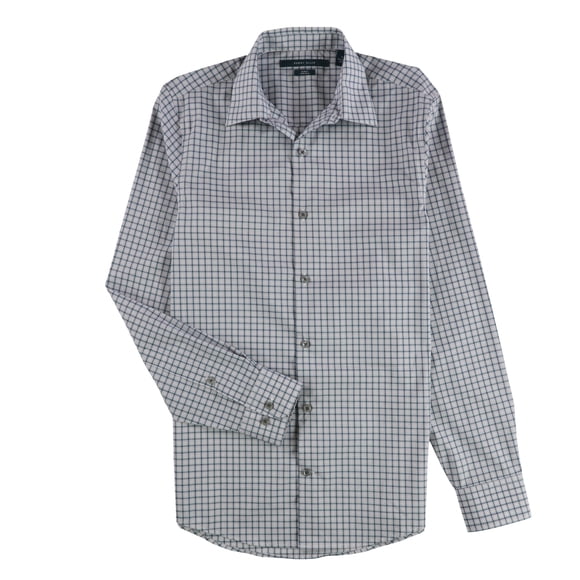Perry Ellis Mens Chrysalis Checked Button Up Shirt, Multicoloured, Small
