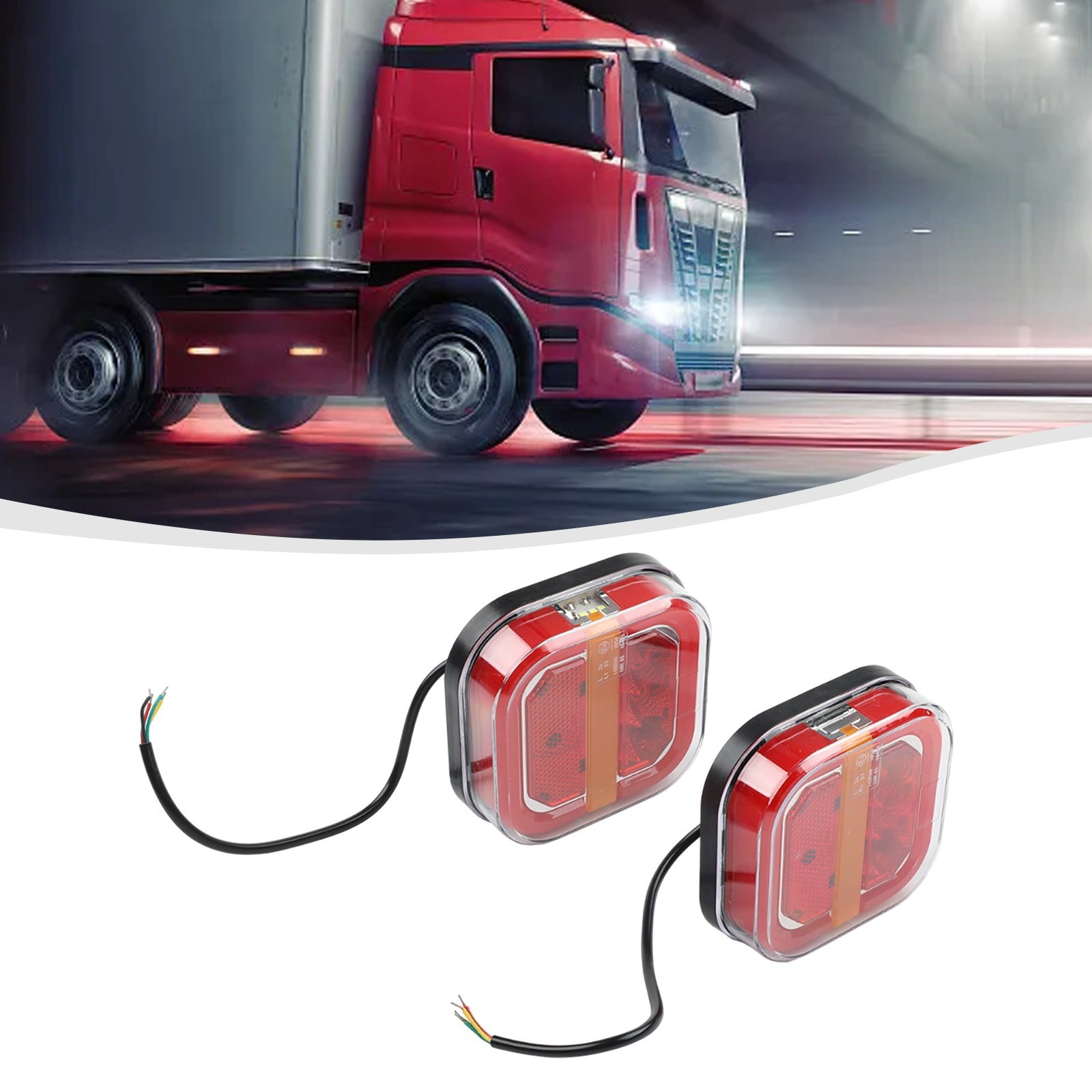 12/24V 3 Colors Square Led Trailer Taillight License Plate Light Car Trailer Taillight Auto Accessories