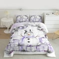 thumbnail image 2 of Manfei Winter Cute Snowman Full Size Comforter Sets, Merry Christmas Bedding Comforter Set, Teens Boys Girls Kids Reversible Bedding Sets, Ultra Soft Home Decor, 3pcs, 2 of 8