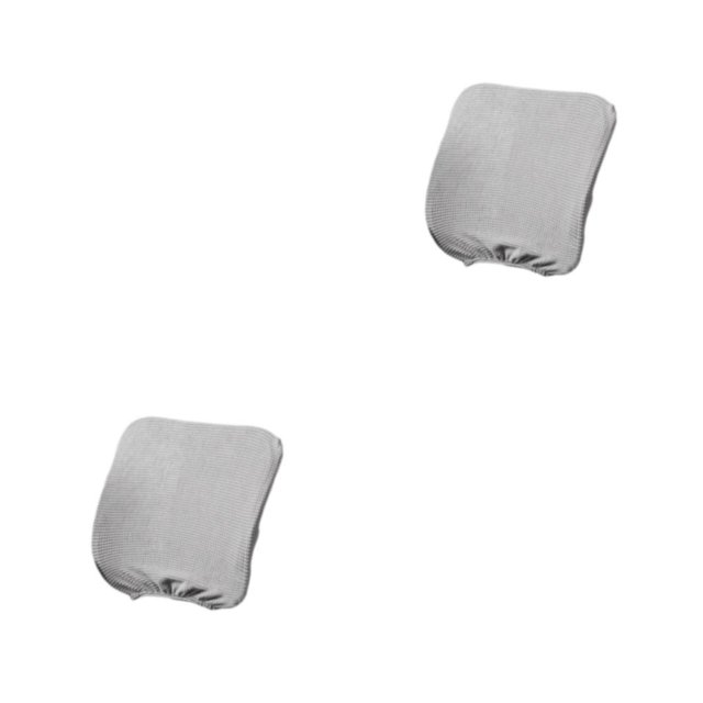 kurtrusly Chair Cover Slipcover Stretch Seat Computer Protection Set Anti-Dirty Thicken Solid Home Wedding Universal Decoration Silver Gray/Backrest 2Set