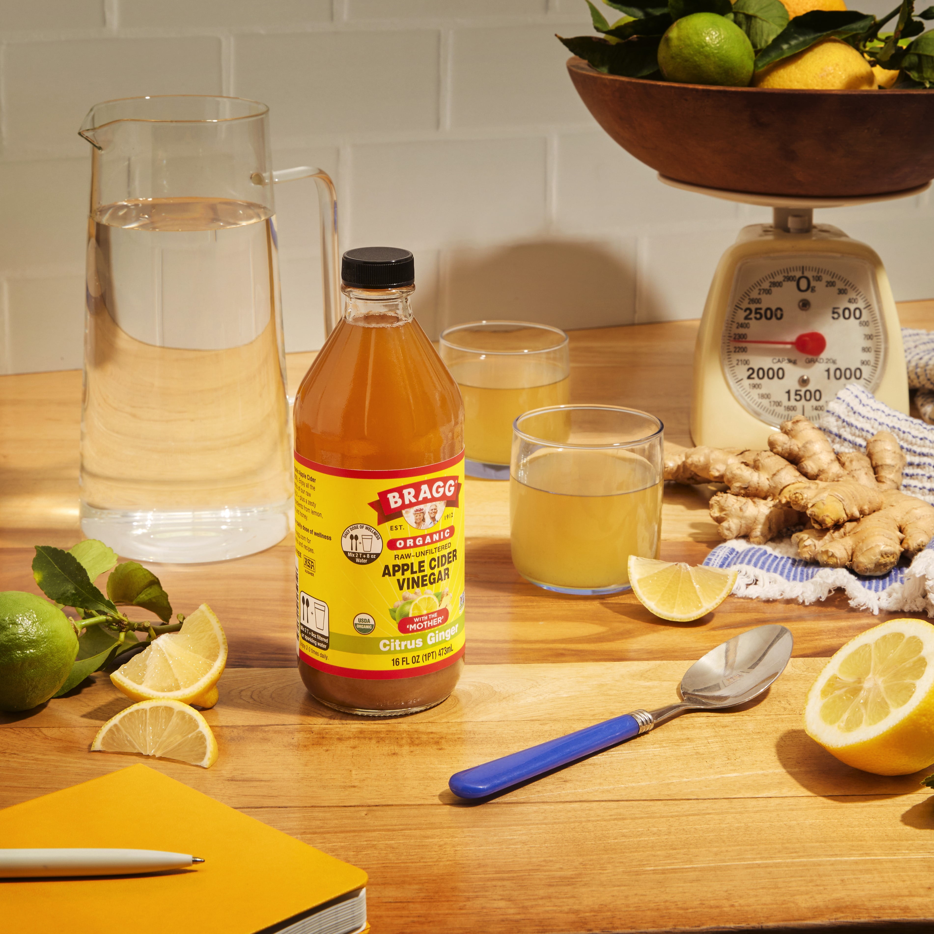 Bragg Organic Apple Cider Vinegar Refresher, Ginger Lemon Honey, 16 fl oz