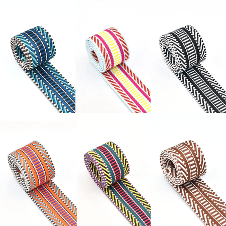 1 1/2"Soft Cotton Ethnic Webbing Jacquard Woven Ribbon Webbing for Belt Bag Handle Strap Purse Strap DIY Sewing Accessories 3 Yards