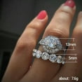 thumbnail image 2 of K-KED 925 Silver Ring Crystal Clear Zircon Rings Womens Wedding Delicate Jewelry sz 6-10-7, 2 of 6