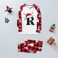thumbnail image 2 of HJYCHN Matching Pajama Sets Family Christmas Pajamas Christmas Family Pajamas Matching Sets Santa Hat Antler Letter Print Plaid Pants Long Sleeve, 2 of 8