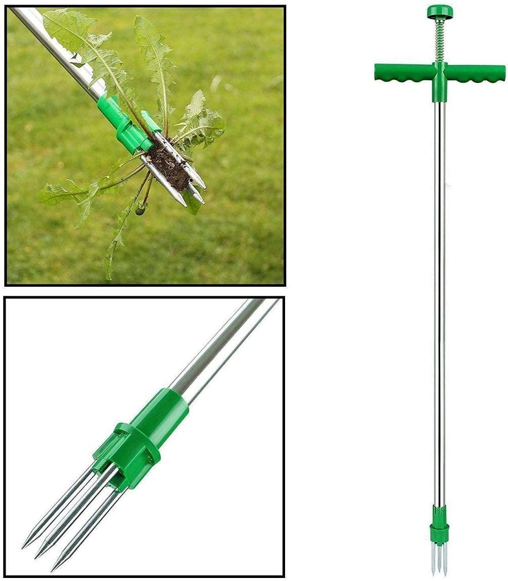 Désherbeur Manuel à Long Manche - Outil Jardinage Pour Arracher Mauvaises Herbes Avec Racines, Pliable Et Léger