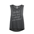thumbnail image 1 of Thread Tank How May I Offend You Today Women's Fashion Sleeveless Muscle Tank Top Charcoal Small, 1 of 4