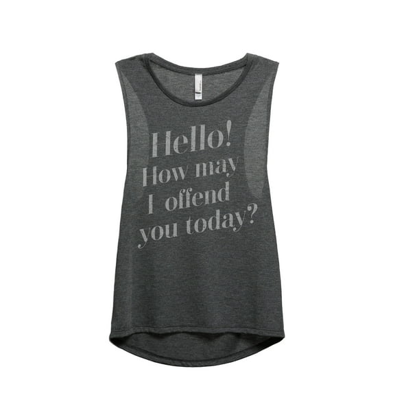 Thread Tank How May I Offend You Today Women's Fashion Sleeveless Muscle Tank Top Charcoal Small