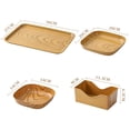 thumbnail image 4 of HEVIRGO Spit Bone Dish Imitation Wood Grain Stackable Retro Food Grade Fruit Snack Cake Tray Dining Table Plate for Dining Room, 4 of 11