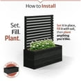 thumbnail image 5 of 4 ft H x 3.5 ft W x 1.2 ft L Enclo Wood Privacy Screen with Planter Box, Raised Garden Bed with Trellis for Climbing Plants Outdoor, Privacy Planter for Patio or Deck, Tacoma Charcoal EC18048, 5 of 10