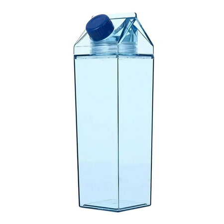 

WPNMASNP Plastic Milk Carton Colorful Clear Water Bottle 17 Oz Portable Milk Box Leakproof Square Juice Bottle for Outdoor Sports Travel Camping Clearance