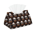 thumbnail image 2 of Lsque Butterfly Skull Printed Long Tissue Box Cover Holder, Facial Paper Organizer Dispenser,Triangle with Bottom Belt, PVC Leather Decorative Organizer, 2 of 9
