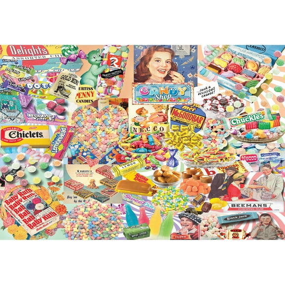 RoseArt Colorluxe 2000-Piece Retro Pastel Candy Adult Interlocking Jigsaw Puzzle