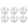 thumbnail image 1 of 4 Inches 6pcs Cake Mould Non Stick Removable Base Round Cake Pan Set for Wedding Birthday Party, 1 of 16
