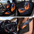 thumbnail image 2 of Jeiento Western Horse 12 PCS Car Seat Covers Set for Men Women, Auto Seat Covers with Steering Wheel Cover Seat Belt Pads Trash Bin Air Vent Pocket Coasters Cool Flame Key Chain, Fit for SUV Truck, 2 of 7