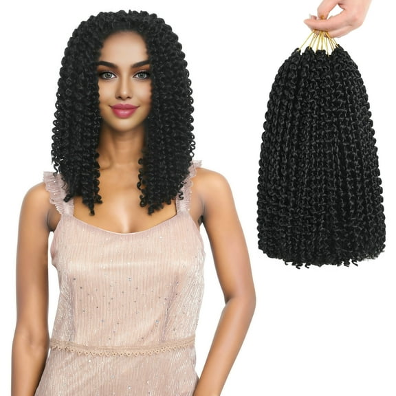 RYHAIR Passion Twist Hair 12 inches 7 packs 154 Strands Pre Looped Water Wave Crochet Hair for Women