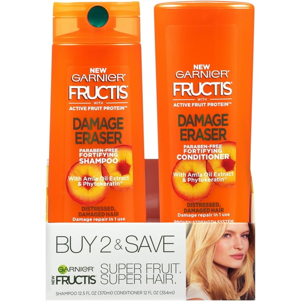 Garnier Fructis Damage Eraser Shampoo & Conditioner 2 Pack, Distressed