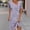 Purple, variant on QUNYINEY Short Sleeve Womens Dress Boho Casual A-Line Dress V Neck Button Mini Sundress