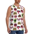thumbnail image 2 of Haiem Men's Halloween Mouth Print Tank Tops Summer Sleeveless Cut Off Workout T-Shirts Fitness Vest Athletic Undershirts-XX-Large, 2 of 8