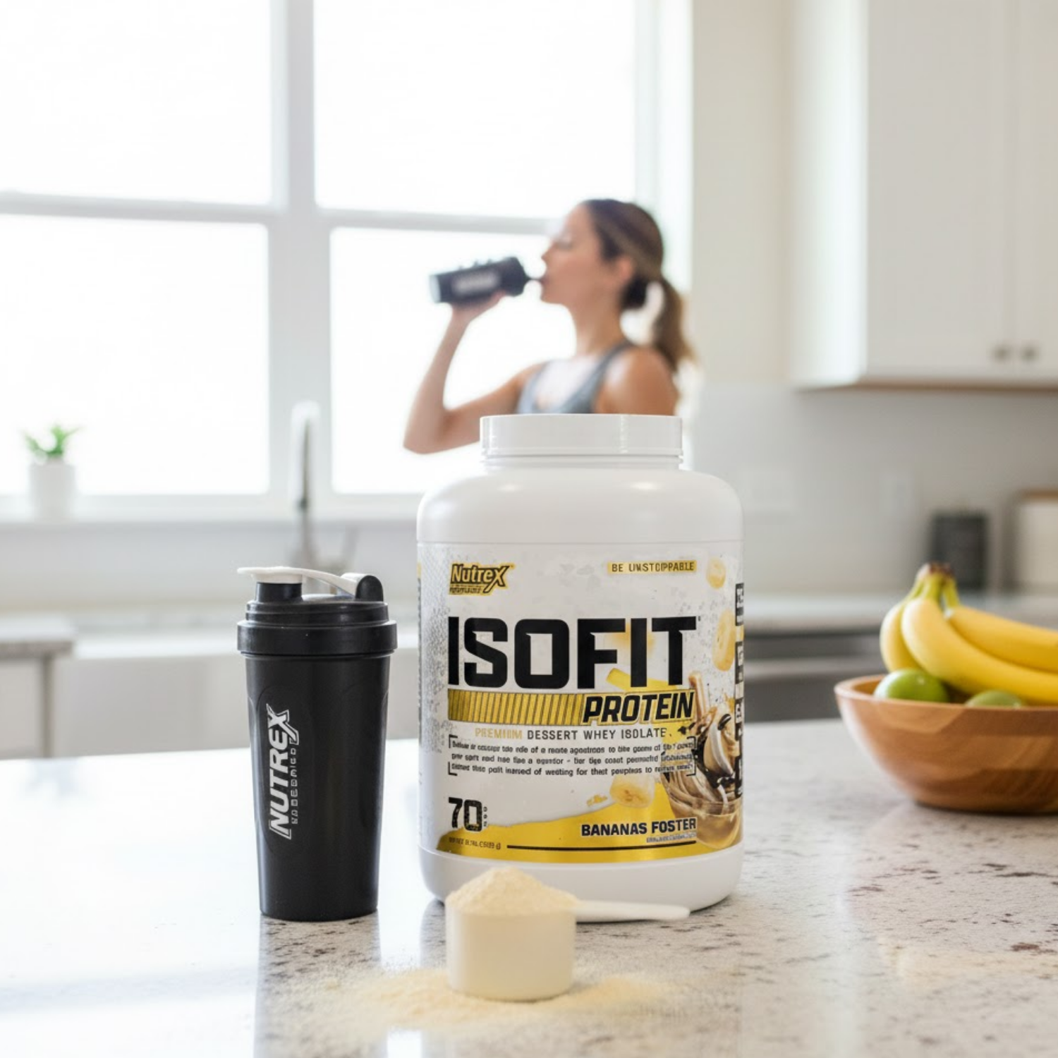 Nutrex IsoFit Banana Foster – 100% Whey Protein Isolate Powder for Lean Muscle, Recovery & Strength Support 70 Servings