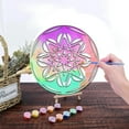 thumbnail image 4 of 10inch Wood Flower Wall Decor Wooden Wall Art Grid Sacred Geometry Laser Cut Wall Sculpture Hanging Decor Spiritual Symbol Round for Home Office Studio Decoration, 4 of 7