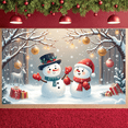 thumbnail image 4 of Festive Snowman Christmas Banner Holiday Decoration Winter Backdrop for Party Celebration Home Decor Photography, 4 of 9
