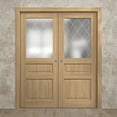 thumbnail image 3 of Sliding French Double Pocket Doors 36 x 80 inches | Ego 5011 Natural Oak | Kit Rail Hardware | Solid Wood Interior Bedroom Modern Doors, 3 of 5