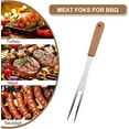 thumbnail image 2 of Bxaolu Meat Cooking Fork Stainless Steel Fork - 13.85" Metal Serving Forks for Meat Carving Heavy Duty Two Prong Meat Fork for Grill BBQ-Brown, 2 of 8