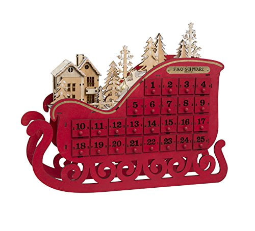FAO Schwarz Decorative LED Advent Calendar Sleigh Walmart FAO Schwarz Decorative LED Advent Calendar Sleigh Walmart