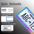thumbnail image 5 of Trianu License Plate Frame 2 Pack, Stainless Steel Gradient Rainbow Neo Chrome Polish Mirror Neo Treatment, Universal US Car License Plate Bracket Holder, Iridescent, 5 of 6
