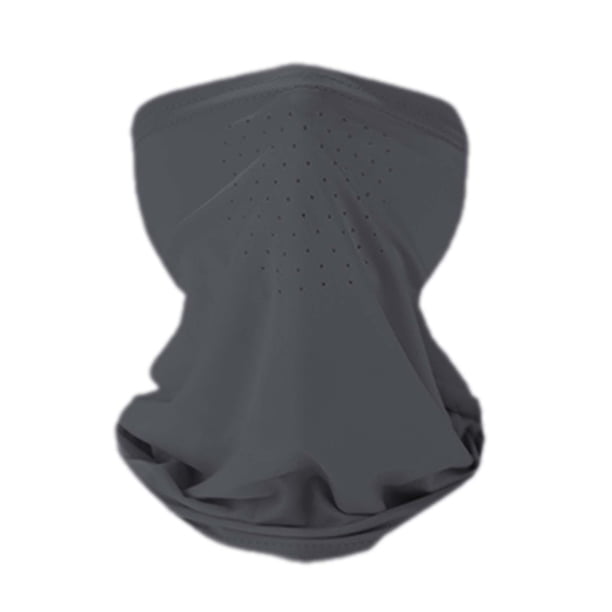 Máscara facial Protección solar Enfriamiento Seda de hielo Earloop Cuello Polaina para hombres y mujeres Gris oscuro
