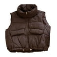 thumbnail image 2 of BAETEUY Women Vest Coat with Stand Collar - Sleeveless Zipper Placket Cotton Waistcoat, 2 of 8