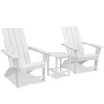 thumbnail image 4 of Garpans 3-Piece HDPE Outdoor Patio Dining Sets with Side Table, White, 4 of 9