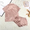 thumbnail image 6 of Satin Pajamas Sets Women's Short Sleeve Sleepwear Soft Silk Button Down Loungewear Two Piece Pjs Shorts Set S-XL Womens Clothes, 6 of 7