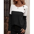 thumbnail image 2 of Zeagoo Womens Fall Tops Casual Shirts Long Sleeve Crewneck Sweatshirts Color Block Waffle Tunic Shirts Jumper Tops Fall Winter Tunics, 2 of 6