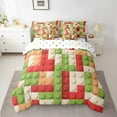 thumbnail image 2 of Erosebridal Building Blocks Bedding Full Size for Teens, Cartoon Bedding Sets Full Size, Chic Geometry Reversible Bed Set, Ultra Soft Room Decor, 7 Pieces, 2 of 6