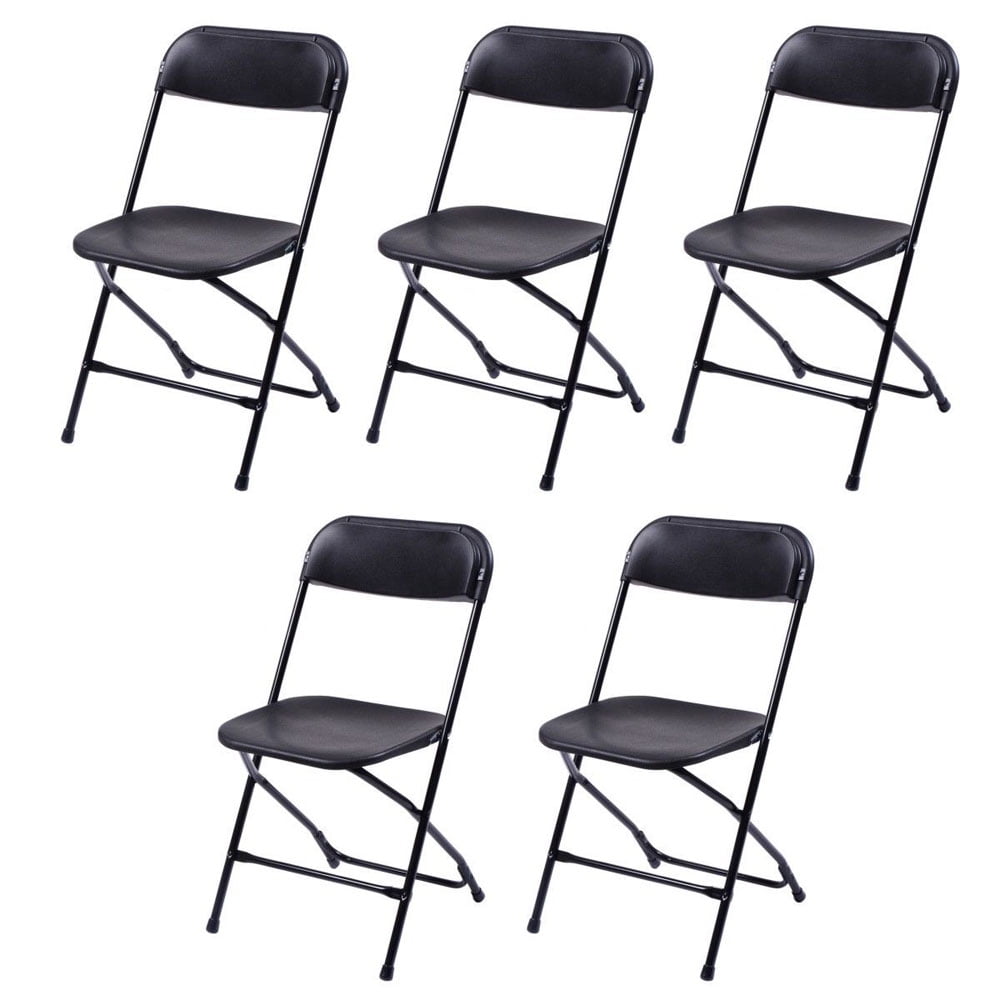 5pcs portable plastic folding chairs stool black  walmart